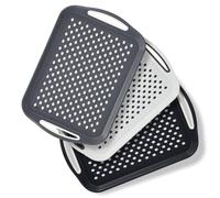 Taylor & Brown 3-Pack Serving Tray Set - Non-Slip Lap Boards with Grip Handles, Ideal for Food Prep, Tea, Breakfast in Bed - Plastic Tray for Stable Dining - Dishwasher Safe (Grey/White/Black)