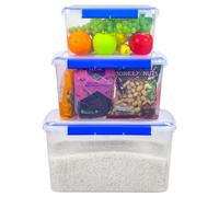 Taylor & Brown 3-Piece Large Food Storage Containers With Snap Lock Lids, Airtight Stackable Kitchen Organiser For Meal Prep