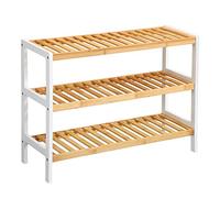 Taylor & Brown 3 Tier Natural Bamboo Shoe Rack Shelf Organiser Ideal for Bedroom, Bathroom, Hallway & Small Spaces Large Capacity Up to 12 Pairs of Shoes (54.5x70x24.5cm)