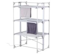 Taylor & Brown 3 Tier XL Square Heated Clothes Airer | Deluxe Folding Aluminium Clothes Drying Rack | Electric Laundry Drying Horse Rack | 400W Energy Efficient 36 Rails, 135cm, 26m Drying Space