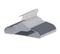 Taylor & Brown 30 Pack Plastic Coat Hangers - Slim 0.5cm Space-Saving Clothes Hangers with U-Shaped Opening, Non-Slip Design & 360° Swivel Hook for Wardrobes, Shirts, Jackets & Dresses, Grey