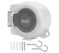 Taylor & Brown 30M Retractable Reel Clothes Line Wall Mounted Heavy Duty Dryer, Twin 2 X 15M Cables, Space-Saving Pull-Out Line
