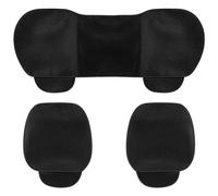 Taylor & Brown 3pc Universal Front and Rear PU Leather Car Seat Bottom Cushion Cover Set with Pockets Car Seat Pad Seat Protector Non Slip Universal Fit 90% Vehicles (Black (Breathable))