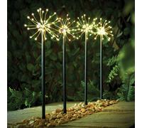 Taylor & Brown 4 Pack 160 Led Warm White Starburst Christmas Pathway Lights, Garden Stake, 50Cm, Mains Powered