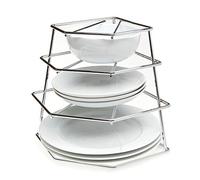 Taylor & Brown® 4 Tier Corner Kitchen Plate Rack Tidy Cupboard Shelf Insert Organiser New (Chrome)