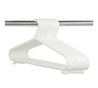 Taylor & Brown® 40 x White Strong Plastic Clothes Hanger Garment Coat Dress Skirt Adult Size Hangers with Suit Trouser Bar & Lips