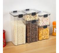 Taylor & Brown 5-Piece Clear Airtight Kitchen Storage Containers, Stackable Clip-Lid Pantry Set For Pasta, Snacks & Cereal