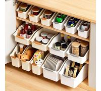 Taylor & Brown 6-Pack Heavy-Duty Plastic Storage Boxes with Handle & Wheels Curved Design, Space-Saving Bins for Under-Sink, Pantry & Cabinet Organization - Ideal for Cleaning Supplies