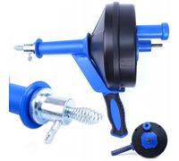 Taylor & Brown 7.6m Drain Auger, Hair Clog Remover with Drill Adapter, Heavy Duty Flexible Plumbing Snake Use Manually or Powered for Kitchen Sink, Bathroom and Shower