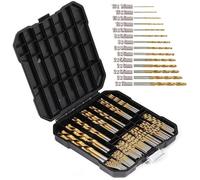 Taylor & Brown 99pcs HSS Metal Titanium Coated Steel Twist Drill Bits, 1.5-10mm Drill Bit Set for Drilling Wood, Plastic, Aluminium, Copper and Thin Iron, High Speed Steel Woodworking
