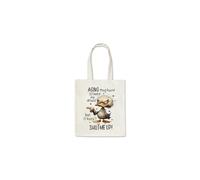Taylor Brown Aging may have slowed me down, tote bag reusable shopping bags cotton shopper bird pun joke humeorus novelty silly weird animal birds elderley fun