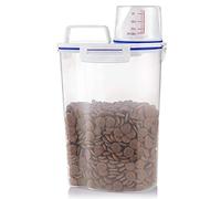 Taylor & Brown Airtight Pet Food Storage Container with Measuring Cup, Large Pour Spout and 4 Seal Buckles for Small Dog Cat Birds Dry Food and Grains (White)