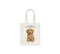 Taylor Brown All you need is cavapoo cockapoo poodle dog dogs puppy love novelty cute tote bag cotton shopper reusable shopping bags