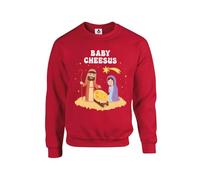 Taylor Brown Baby Cheesus, jesus, christmas xmas winter festive meme novelty joke Unisex Funny Adults Sweatshirt Jumper Red