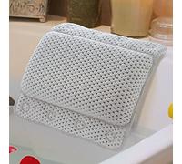 Taylor & Brown Bathtub Pillow, Luxury Relaxing White Soft Non Slip Cushioned Bath Pillow Waterproof Home Spa Headrest Cushion with 8 Slip Resistant Suction Cups (White)