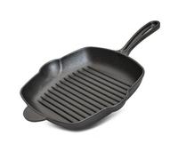 Taylor & Brown Cast Iron Square Griddle Pan 10 Inch, Pre-Seasoned Non Stick Frying Pan With Ridged Grill Surface & Pouring Lips