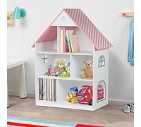 Taylor & Brown Children Kids Wooden Doll House Book Shelf Bookcase Storage Rack Display Shelving Unit, Children's Books Games Toys Tidy Display Storage