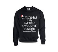 Taylor Brown Christmas is my second favourite word, novelty meme british comedy humour rude ugly Unisex Funny Adults Sweatshirt Jumper Black