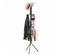 Taylor & Brown Coat Rack Stand 172cm Steel Hat Stand Coat Stands with 12 Hooks - Clothes Hanger for Jackets, Hats, Scarves, Bags & Umbrellas Space Saving Design Non-Slip Feet, Black
