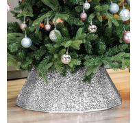 Taylor & Brown Dazzling Sequin Diamond Christmas Tree Skirt Stand Base Xmas Natural Folding Collar Basket Cover Decoration Tidy Home Decor 68 x 25cm (Silver)