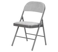 Taylor & Brown Deluxe Fabric Padded Folding Chairs With Metal Frame And Folding Backrest For Home, Garden, Office - Grey