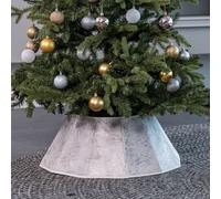 Taylor & Brown Diamond Shape Fabric Christmas Tree Skirt | Elegant White Xmas Tree Base Cover with Velcro | Folding Collar Basket Decoration Home Decor, 68x25cm