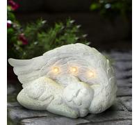 Taylor & Brown Dog Cat Pet Memorial Stone Solar Lights, Loss of Dog Cat Memorial Sympathy Gifts Tombstone Gravestone Grave Maker Statue Garden Decor Outdoor (Cat)