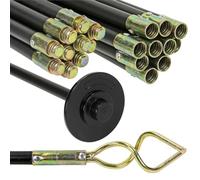 Taylor & Brown Drain Rods Set, Drainage Rods for Outside Drain Flexible, 12 Pcs / 9.2M Drain Unblocker with Heavy Duty Rubber Plunger & Double Worm Screw, Drainage Rods for Drain Cleaning