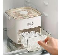 Taylor & Brown Easy Press Ice Cube Maker with Lid, Ice Bin and Tongs, Food-Grade Silicone Moulds, Release All Ice Cubes in One Second, Reusable 48 Ice Cube Tray Storage Box Party Bar