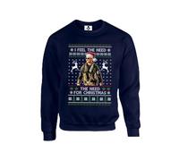 Taylor Brown Feel the need for christmas, xmas festive novelty meme iconic plane comedy Unisex Funny Adults Sweatshirt Jumper Navy