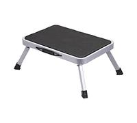 Taylor & Brown Folding Step Stool Portable Lightweight Steel Step Ladder with Non Skid Rubber Platform One Step Easy to Store Foldable Design Ideal for Home/Kitchen/Garage/Caravan (Grey)