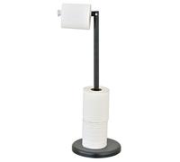 Taylor & Brown Free Standing Black Toilet Roll Holder Stand- Stylish Chrome Finish, Practical Design for Toilet Roll Holder Free Standing