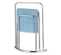 Taylor & Brown Free Standing Chrome 3 Bar Curved Towel Rail Rack Holder Floor Space Saving Design Tall Modern Outdoor Pool Towel Drying W58 x D29 x H76cm