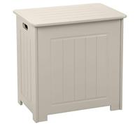 Taylor & Brown Freestanding Wooden Bathroom Laundry Hamper Cabinet Storage Cupboard Clothes Chest Bin Wooden Basket Organiser Unit, Stone Grey 51cm x 40cm x 51cm