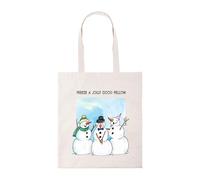 Taylor Brown Freeze a jolly good, snowman snow xmas christmas festive meme novelty joke silly tote bag cotton shopper shopping bags reusable