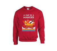 Taylor Brown Gay in a manger, meme novelty iconic rude humerous offensive fun christmas xmas Unisex Funny Adults Sweatshirt Jumper Red