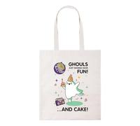 Taylor Brown Ghouls fun and cake, halloween autumn party novelty meme spooky ghost cute tote bag cotton shopper shopping bags reusable