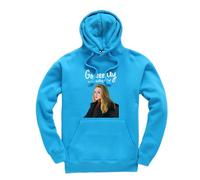 Taylor Brown Go easy on the turkey, christmas xmas festive meme novelty silly joke humour comedy Jumper Unisex Funny Adults Hoodie Jumper Sapphire