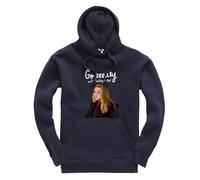 Taylor Brown Go easy on the turkey, christmas xmas festive meme novelty silly joke humour comedy Jumper Unisex Funny Adults Hoodie Jumper Navy