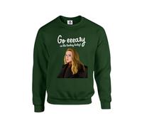 Taylor Brown Go easy on the turkey, christmas xmas festive meme novelty silly joke humour comedy Unisex Funny Adults Sweatshirt Jumper Forest Green