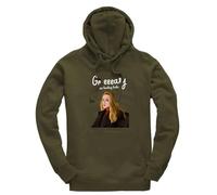 Taylor Brown Go easy on the turkey, christmas xmas festive meme novelty silly joke humour comedy Unisex Funny Kids Hoodie Jumper Military Green