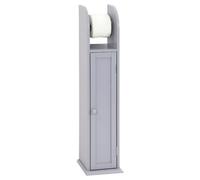 Taylor & Brown Grey Wooden Toilet Paper Holder Cabinet With Shelf, Free Standing Bathroom Tissue Storage, 18X20X79Cm (Grey)