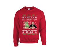 Taylor Brown Happy birthday Jesus sorry your party is lame michael scott meme Unisex Funny Adults Sweatshirt Jumper Red