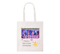 Taylor Brown Have a fabulous christmas, xmas festive novelty meme british iconic humour comedy cool trendy tote bag cotton shopper shopping bags reusable