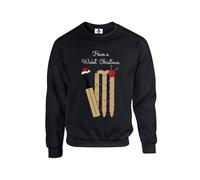 Taylor Brown Have a wicket christmas, xmas festive meme novelty cricket sport comedy humour Unisex Funny Adults Sweatshirt Jumper Black