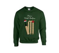 Taylor Brown Have a wicket christmas, xmas festive meme novelty cricket sport comedy humour Unisex Funny Adults Sweatshirt Jumper Forest Green