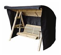 Taylor & Brown Heavy Duty 3 Seater Garden Swing Cover, Waterproof, Windproof, Anti-UV, Rip Proof 600D Oxford Fabric Large Outdoor Garden Hammock Cover with Zips (220x150x170cm) - Black
