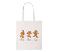 Taylor Brown Ho ho oh, gingerbread man pun joke humerous christmas xmas winter festive santa elf fun tote bag reusable cotton shopper shopping bags