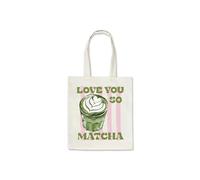 Taylor Brown I love you so matcha, drink cool trendy viral cute trend trending green drink tote bag cotton shopper shopping bag reusable bags