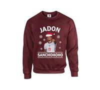Taylor Brown Jadon Sancho ho ho xmas festive christmas meme trending footy football Unisex Funny Adults Sweatshirt Jumper Maroon